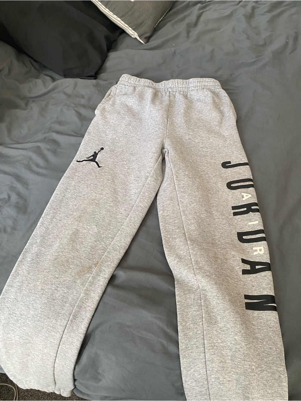 Jordan Grey Sweatpants with Black Logo